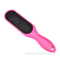 Portable plastic handle double foot flat file exfoliating skin foot rub multi-function pedicure spats tools